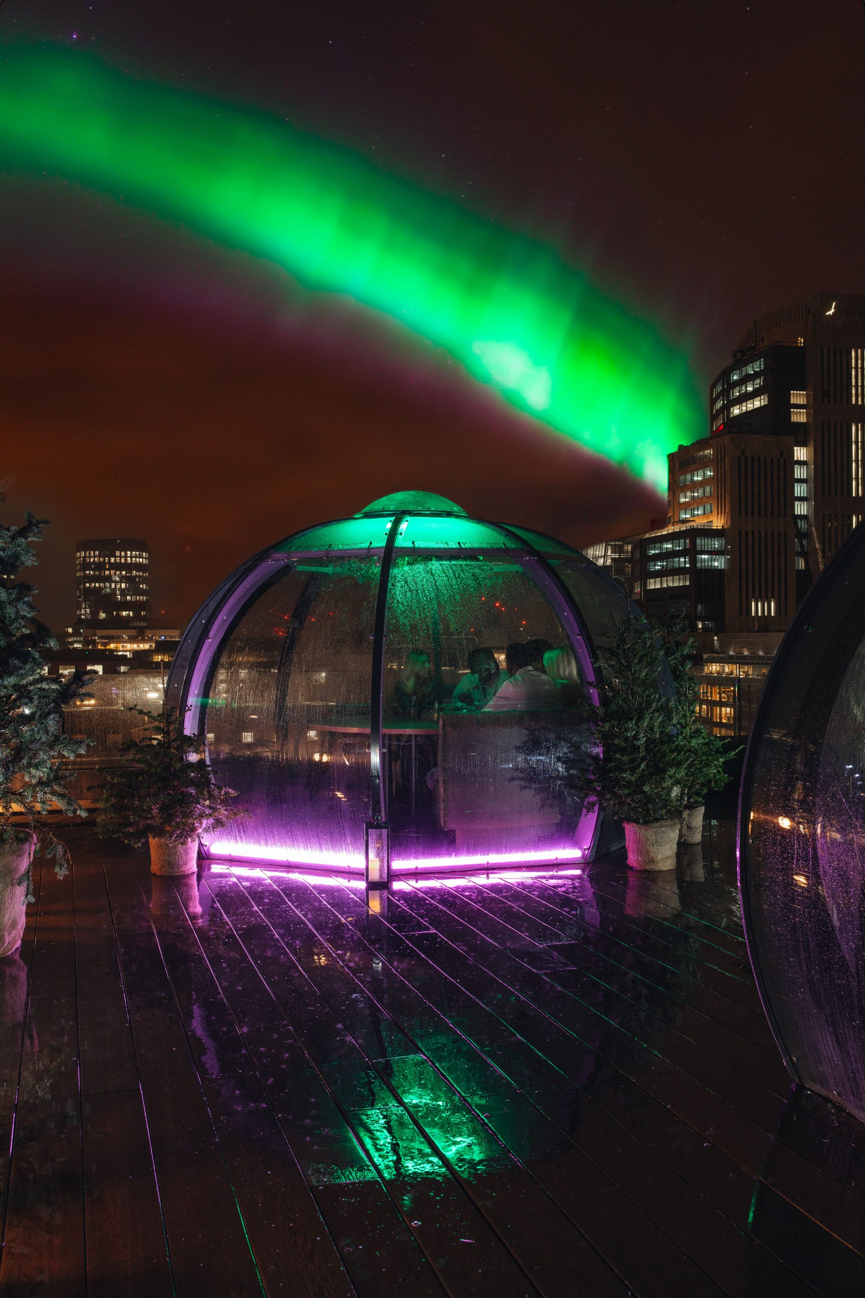 Igloos in Wagtail Rooftop Bar and Restaurant in London